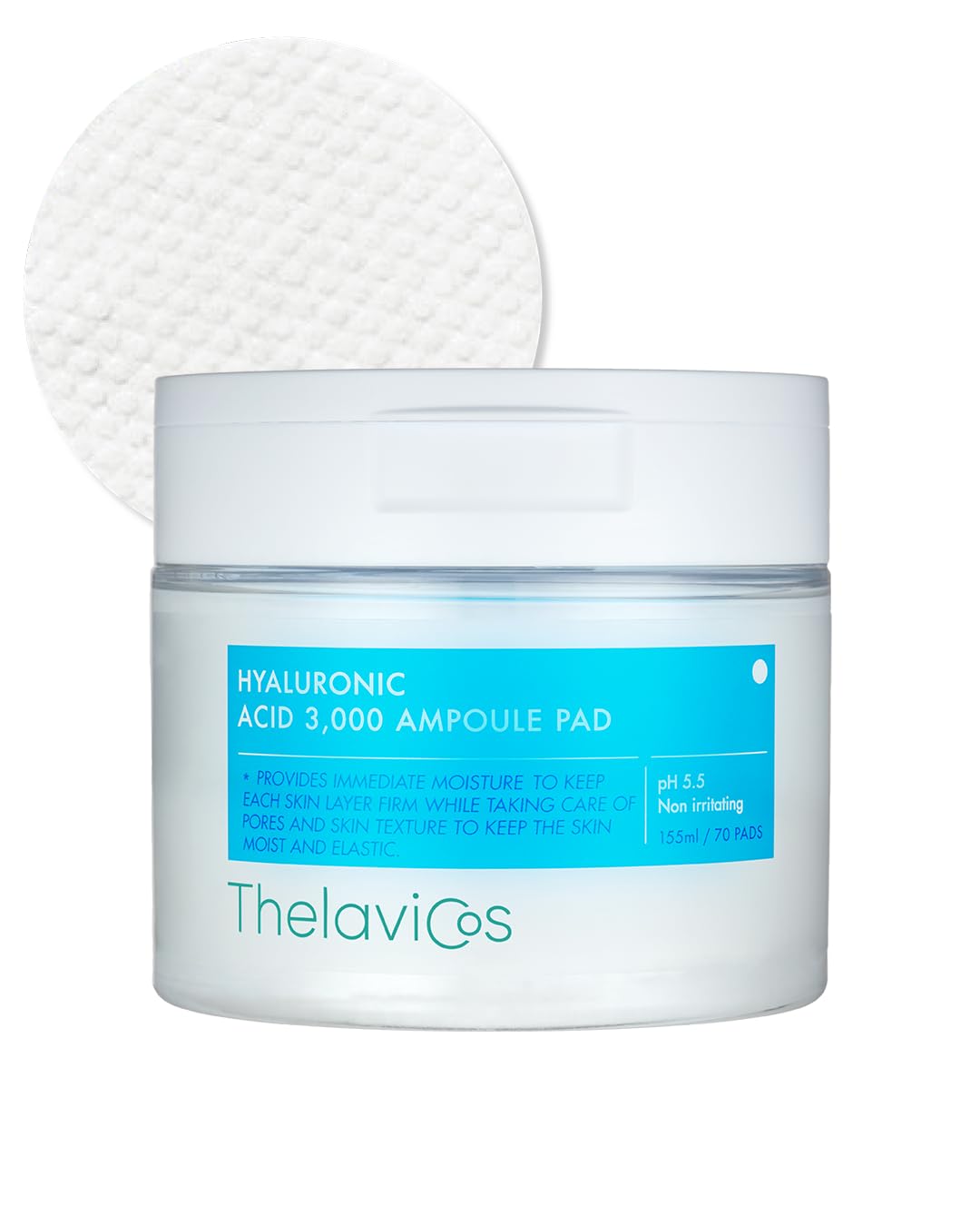 ThelaviCos Hyaluronic Acid 3000 Ampoule Pad - Korean beauty product at MOA Beauty India