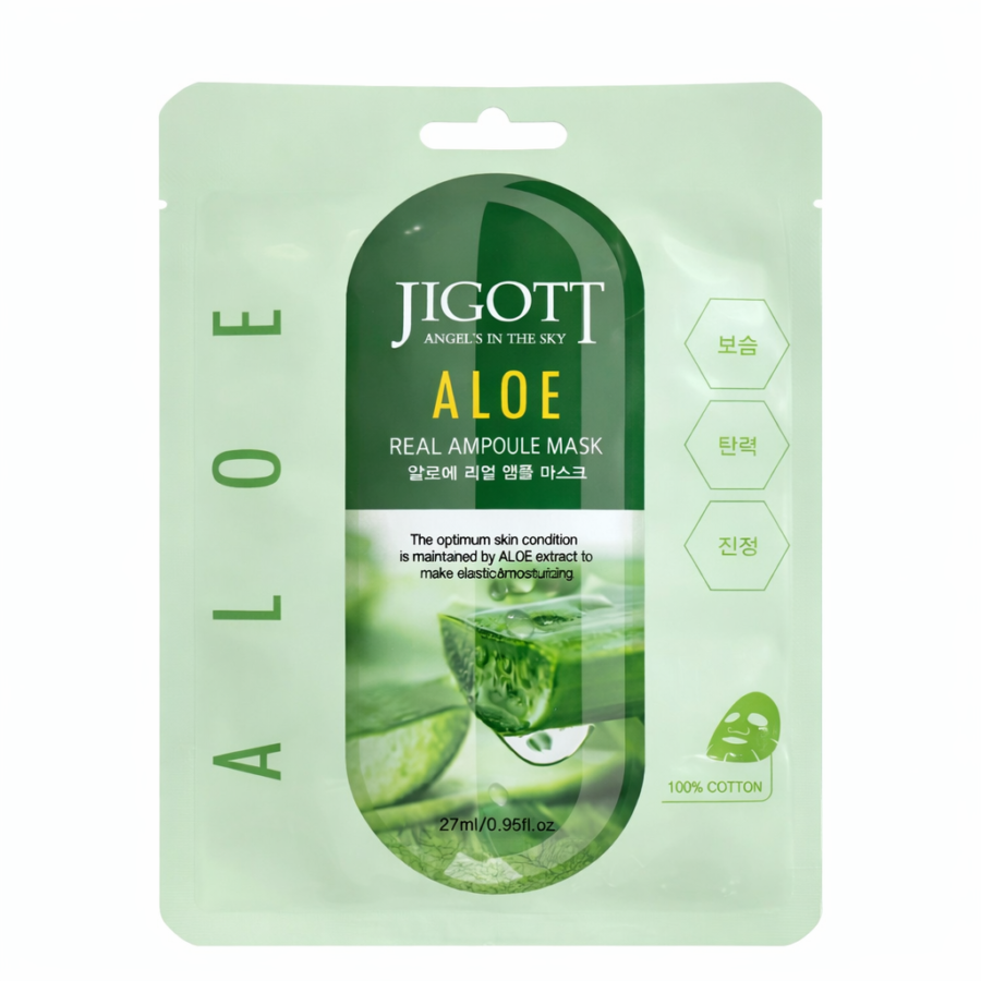 JIGOTT- Aloe Real Ampoule Sheet Mask - Korean beauty product at MOA Beauty India