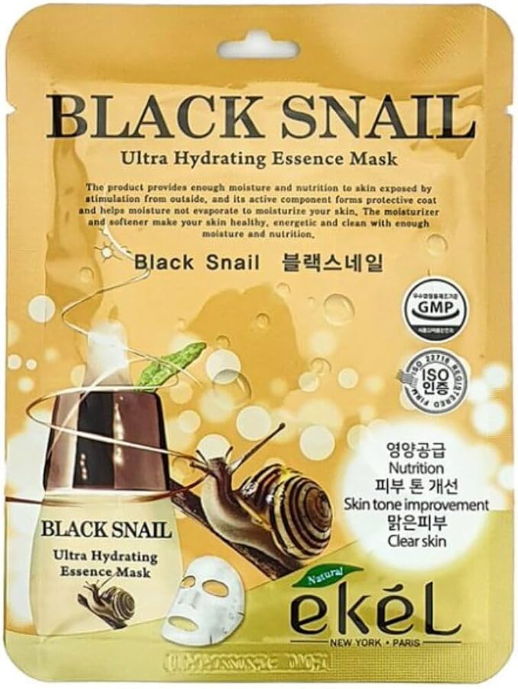 EKEL Black Snail Ultra Hydrating Essence Mask - Korean beauty product at MOA Beauty India